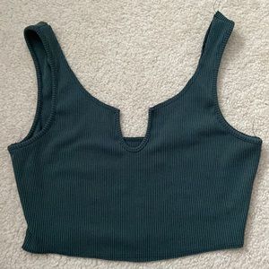 Green crop top.